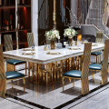 Luxury Hotel Marble Table Stainless Steel Dining Table