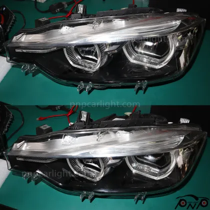 Black LED headlights for BMW 3'LCI