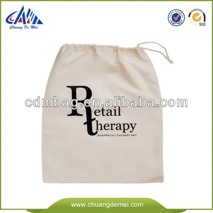 eco handmade cotton drawstring shoe bags