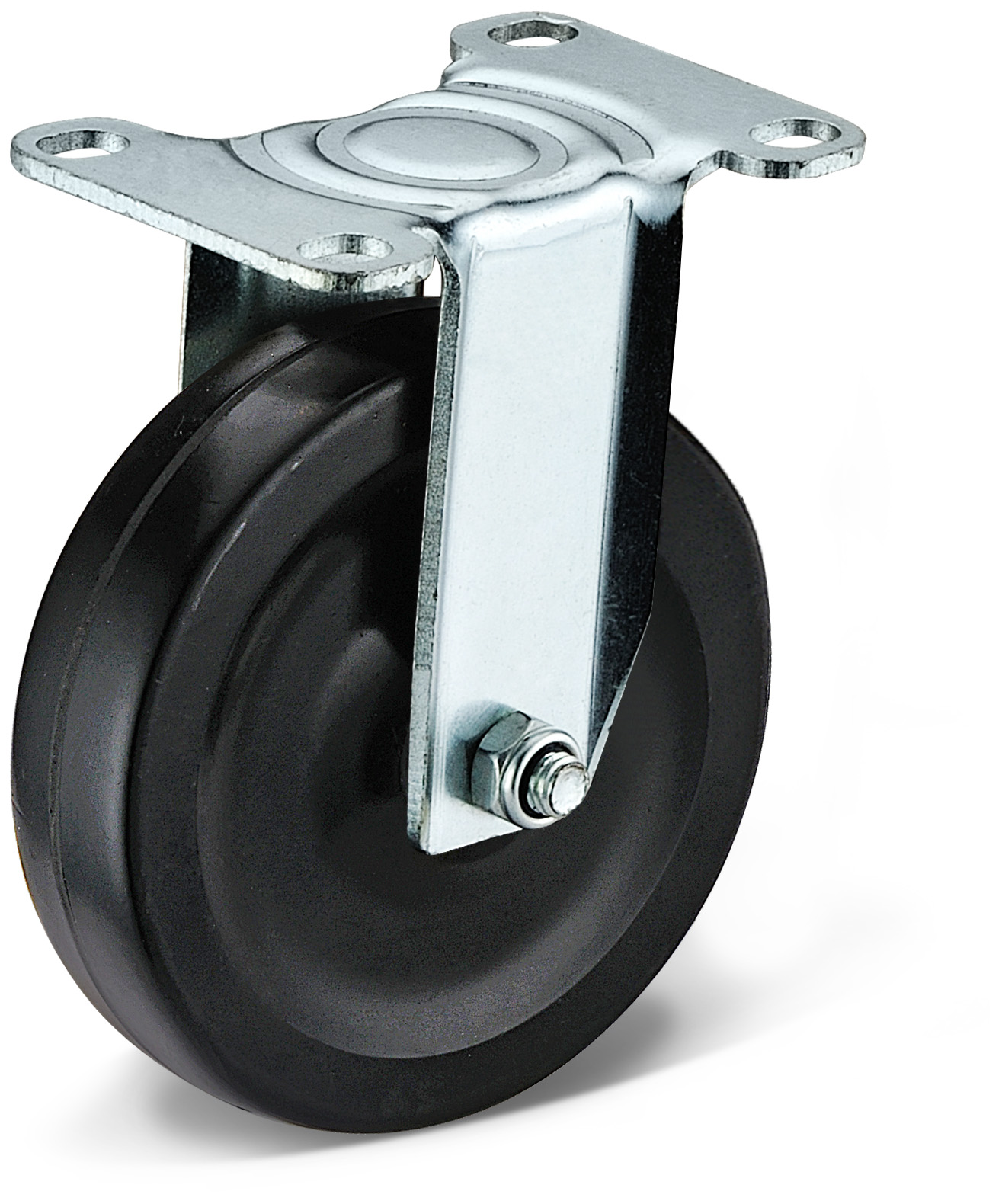 Black Rubber Fixed Casters