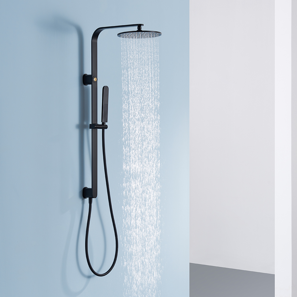 Matt Black Shower System with One-key Switch