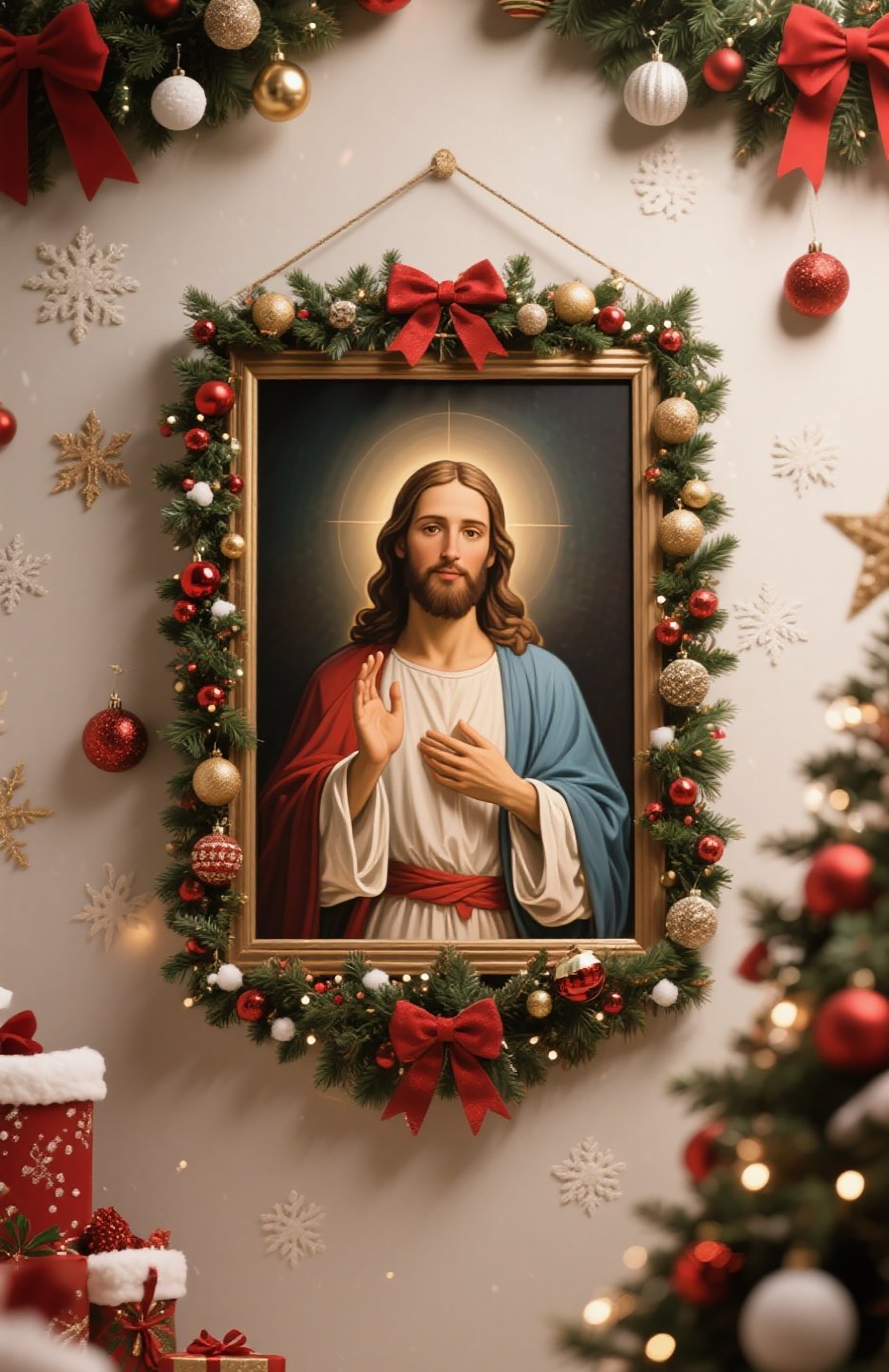Christmas outdoor jesus statue