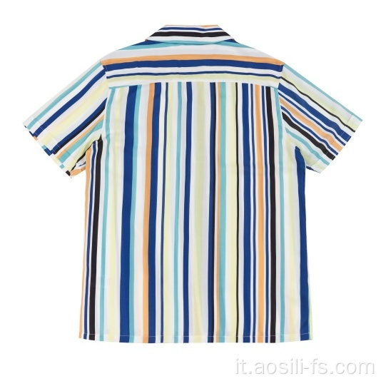 Camicia da uomo in rayon tessuta in estate