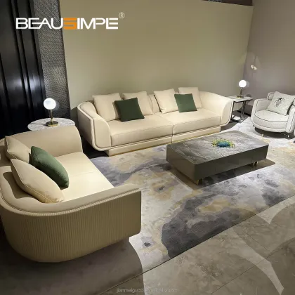 European Luxury Cowhide Upholstered Sofas