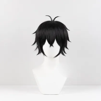 40cm Black Togame Jo Cosplay Wigs for Men - Wind Breaker