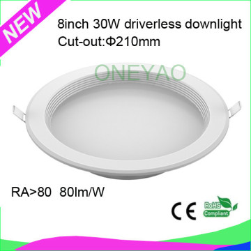 2015 new design 3inch 4inch 6inch 8inch 30W driverless SMD downlight