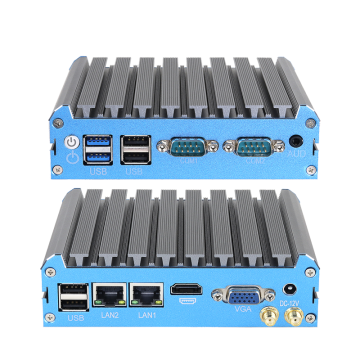 Dual LAN e 2RS232 Mini PC industrial sem fãs