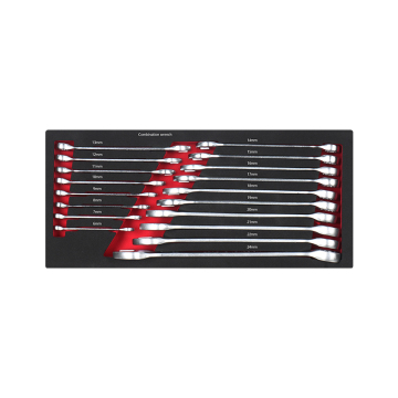 High-Quality 18-Piece Combination Wrench Set (6-24mm) with EVA Foam Tray - Perfect for Garage and Cabinet Tools