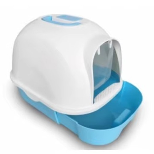 Large Cat Toilet Box High Sided Deep Litter Pan Spacious Interior Easy Cleaning Anti Tracking Durable Plastic