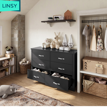 Linsy Six Bucket Cabinet: American Living Room Wooden Box Bedroom Drawer Cabinet for Sale