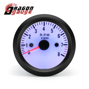 Dragon Gauge 2 52mm Blue Light 0~8000 Auto RPM Meter for Car
