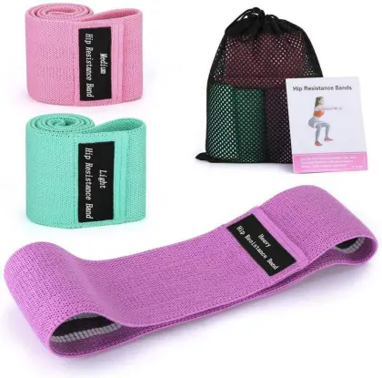 Elastic Fabric Exercise Hip Bands Set