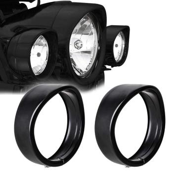 4.5 Inch Fog Light Trim Ring Visor - LED Passing Lights Matte Black for Harley Davidson