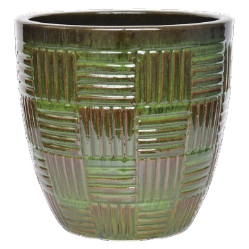 Ronde barcode pot decoratieve keramische pot met afwatering