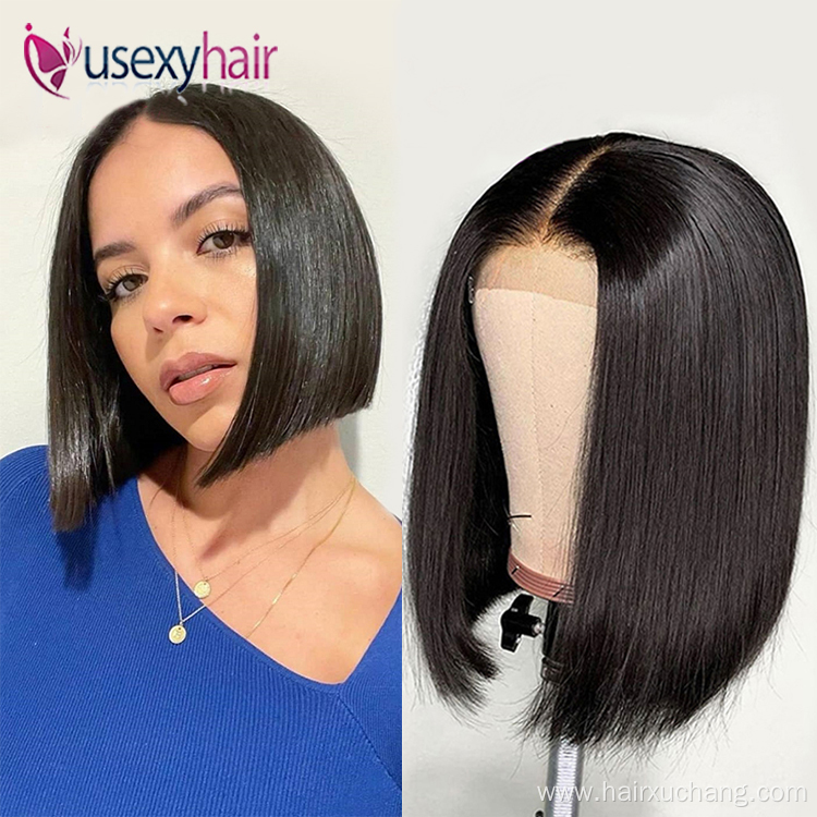 Cheap Short Wigs Raw Peruvian Bob Wig,Bob Wigs Brazilian Human Hair Lace Front,4*4 13*4 8-14 Inch Glueless Bob Wigs With Bangs