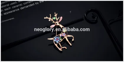 Neoglory Austrian Crystal Rose Gold Plated Cute Design Indian Brooch Jewelry Accessories