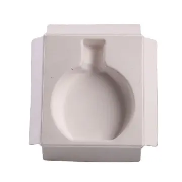 Biodegradable packaging molded pulp tray for glass bottles