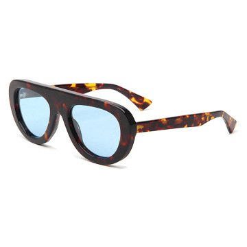 Mellume Bold Flat-Top Aviator Acetate UV400 Sunglasses