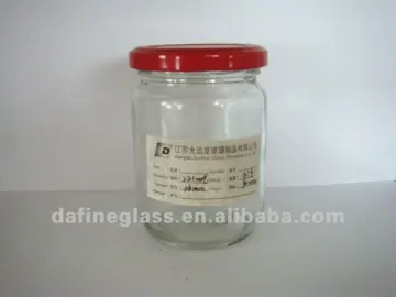 200ml clear wide mouth round shape glass jar with screw cap