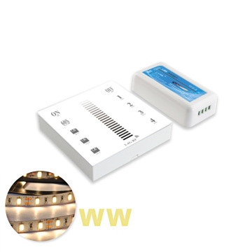Mono Color Smart Touch Panel LED Remote Controller Dimmer - 4-Zone Wall Switch (DC12V/24V, 2.4 GHz RF)