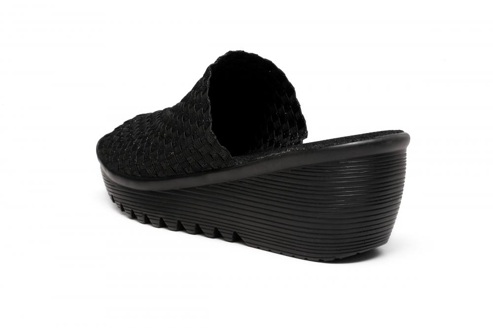 Slope Heel Woven Slippers 