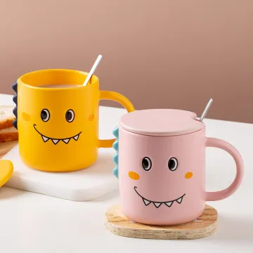 2023 Topselling Cartoon Ceramic Dinosaur Mugs with lids