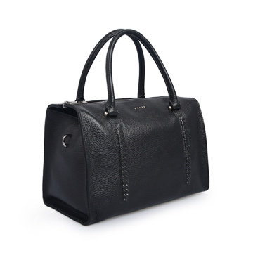 Sac fourreau moyen en cuir Sac Boston Sac cartable noir