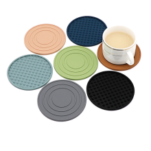 Tasses de boissons rondes Coasters Silicone Tasses Coaster