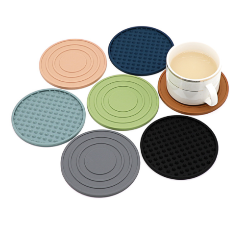 Pusingan Minuman Cawan Coasters Silicone Mugs Coaster