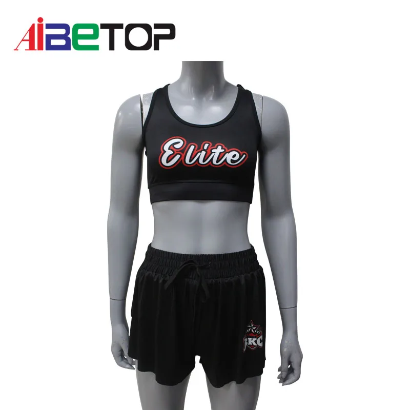 sublimated print LOGO cheerleading practice wear for girls2