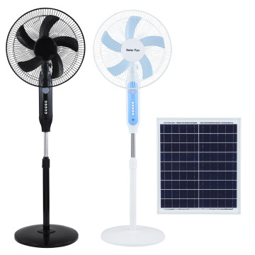 16 Inch Rechargeable Solar Floor Fan - Adjustable Height Outdoor Use