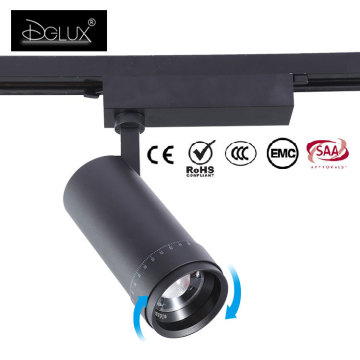 DGLUX 2022 Focusable Adjustable Angle LED Track Light - 2700k 3000k 5000k 6500K, 10w 20w 30w Black COB