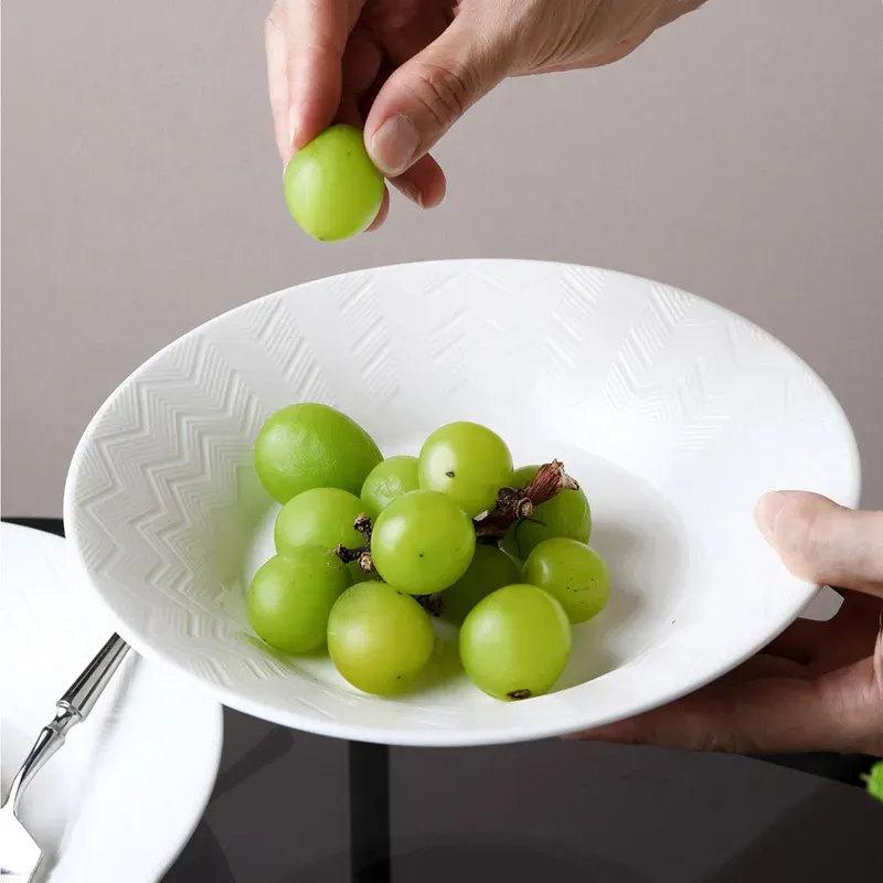 White Ceramic Spaghetti Bowl