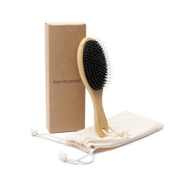 Custom Logo Hot Selling Bamboo Hair Brush with Boar Bristles for Women - Perfect Detangling Tool