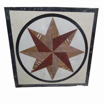 Mosaic Art, Made of Marble and Granite, Water Jet Marble Pattern