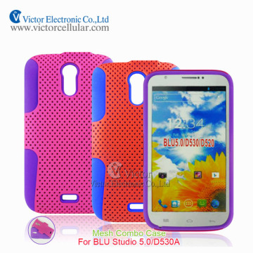 Mesh PC silicon Combo case for BLU Dash 5.0 D530/D520