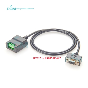 Industrial Automation: RS232 to RS485/RS422 Serial Converter Cable with LED Light - 1 Meter