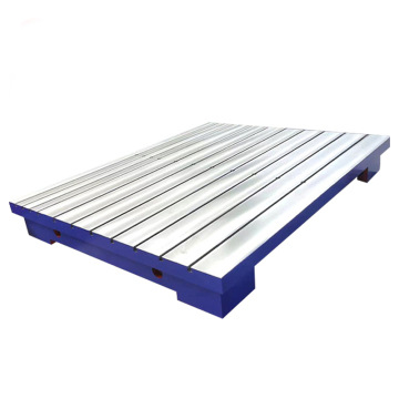 Large Cast Iron Surface Plate with T-Slots for Welding and Assembly