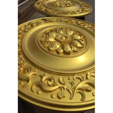 Modern Luxury Banquet Hall Decor: Large Ceiling Medallions & Roses
