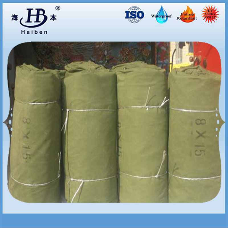 Waterproof venting and mildew proof canvas tarpaulin for cover