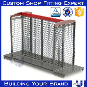 Supermarket equipment iron net display metal floor stand rack