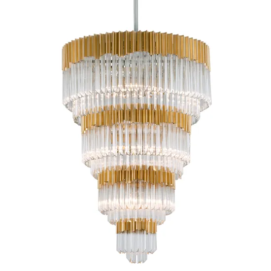 Luxury Gold Spiral Design Chandelier for Hallway and Staircase Lighting