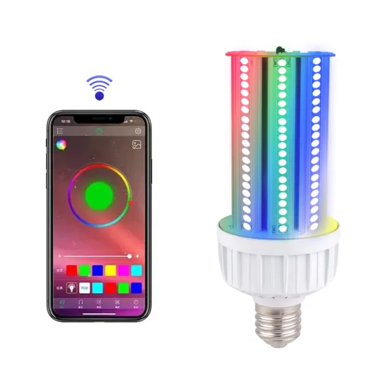 40W/60W/80W/100W RGB LED Corn Light Bulbs: Outdoor E27/E40 LED Corn Lights with Color Changing Function