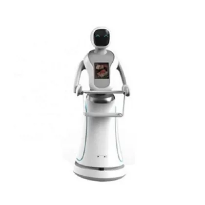 Double-decker Tray Cafe Robot With Display