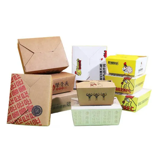 Kraft Paper Box for Food Packaging and Delivery