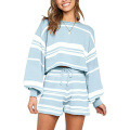 Women's Pullover Sweater Crop Top Shorts