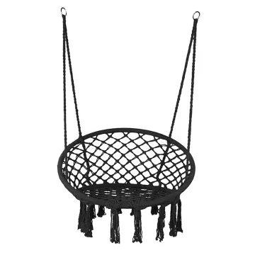 Macrame Hammock Swing Chair - Cotton Rope Indoor Outdoor Hanging Chair