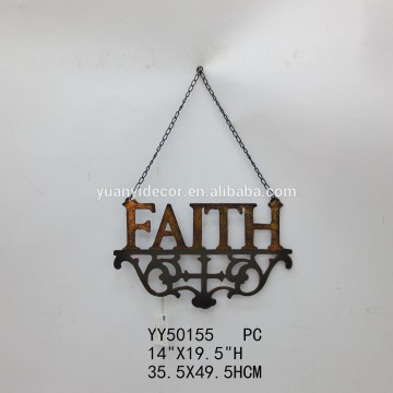 Faith word metal wall hanging decors, metal wall hanging decoration, metal wall art decors