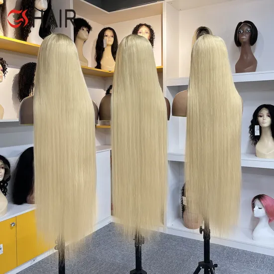 GS Raw Human Hair Blonde 613 Wigs - Wholesale 13x4 Bleached Knots HD Full Lace Closure Frontal Wig