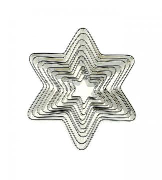 10Piece Stainless Steel hexagram Star cookie cutter set